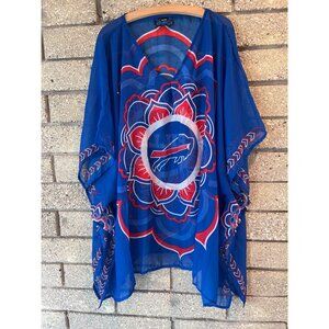 Buffalo Bills Womens Sheer Blue Tunic Cover-Up Kaftan By Little Earth One Size L